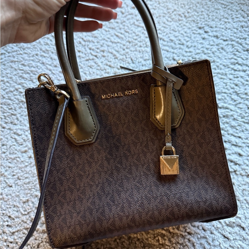 Michael Kors Brown and Olive Satchel